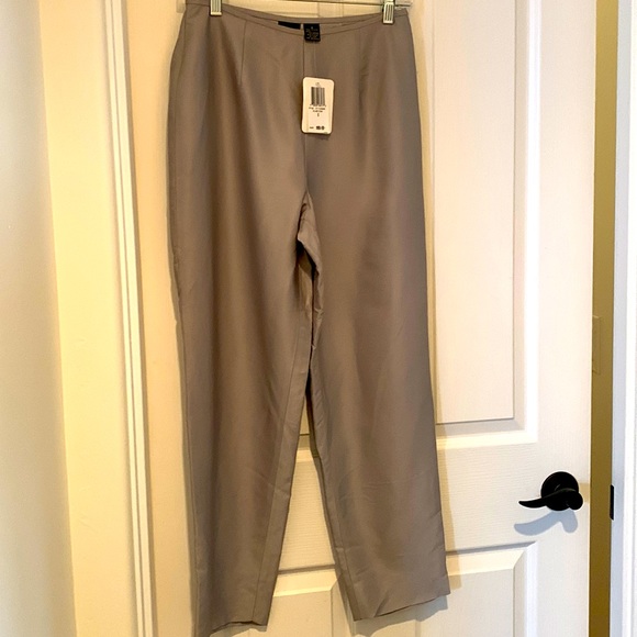 INC International Concepts Pants - INC NEW pure silk silver evening pants 6 women